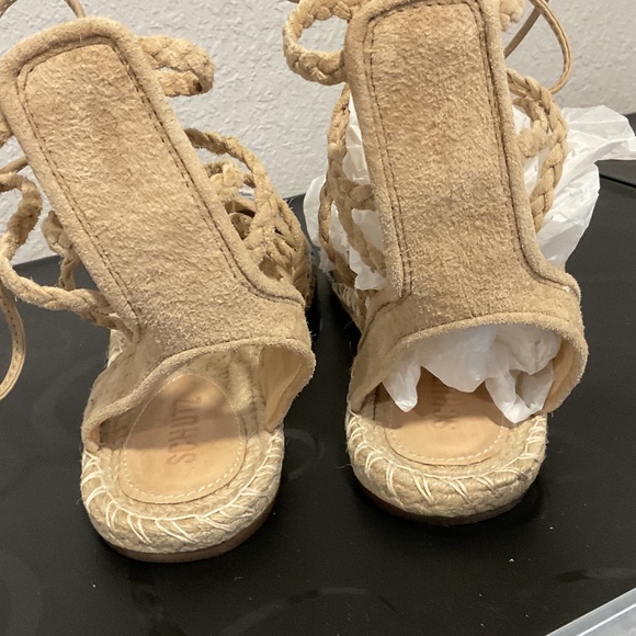 Schutz flat espadrilles in blue textile stripes 9 - Picture 4 of 7